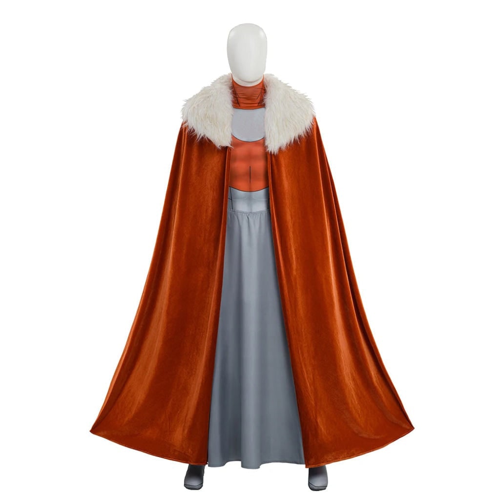 Damski Kostium na Halloween Cosplay Futurystyczny ze Spódnicą Maxi i Peleryną Stroj