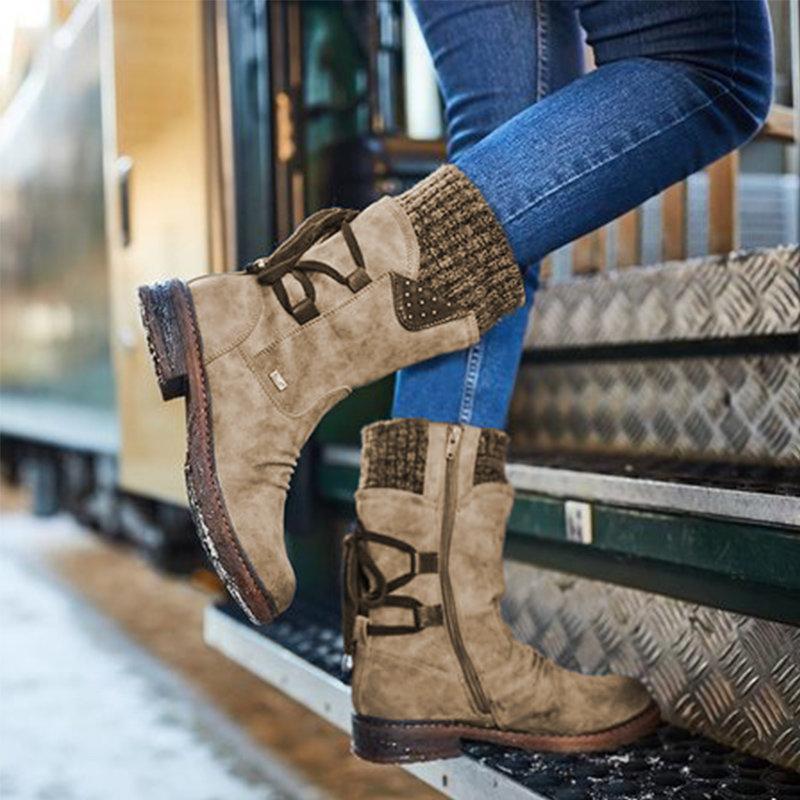 Damskie buty zimowe na niskim obcasie | Wygodny i ciepły design