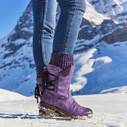 Damskie buty zimowe na niskim obcasie | Wygodny i ciepły design