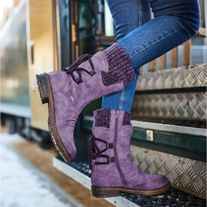 Damskie buty zimowe na niskim obcasie | Wygodny i ciepły design