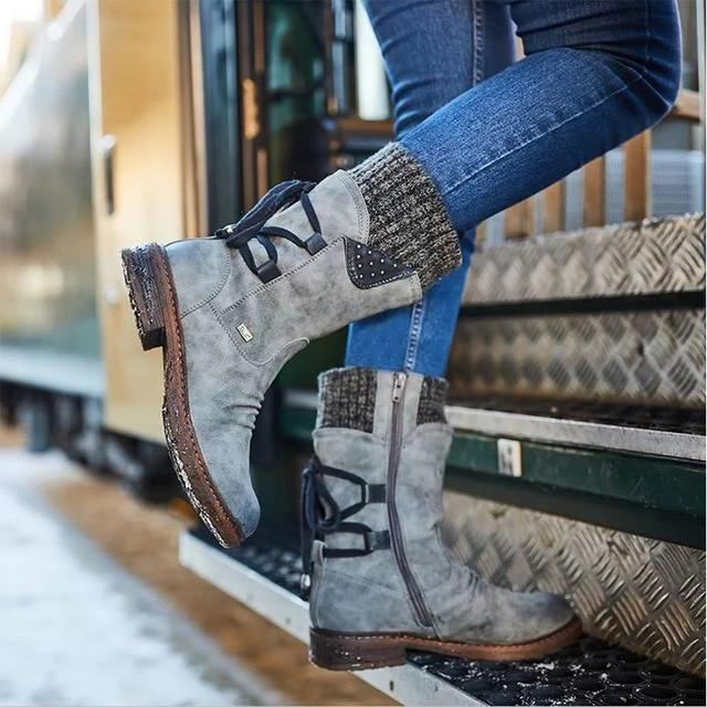 Damskie buty zimowe na niskim obcasie | Wygodny i ciepły design