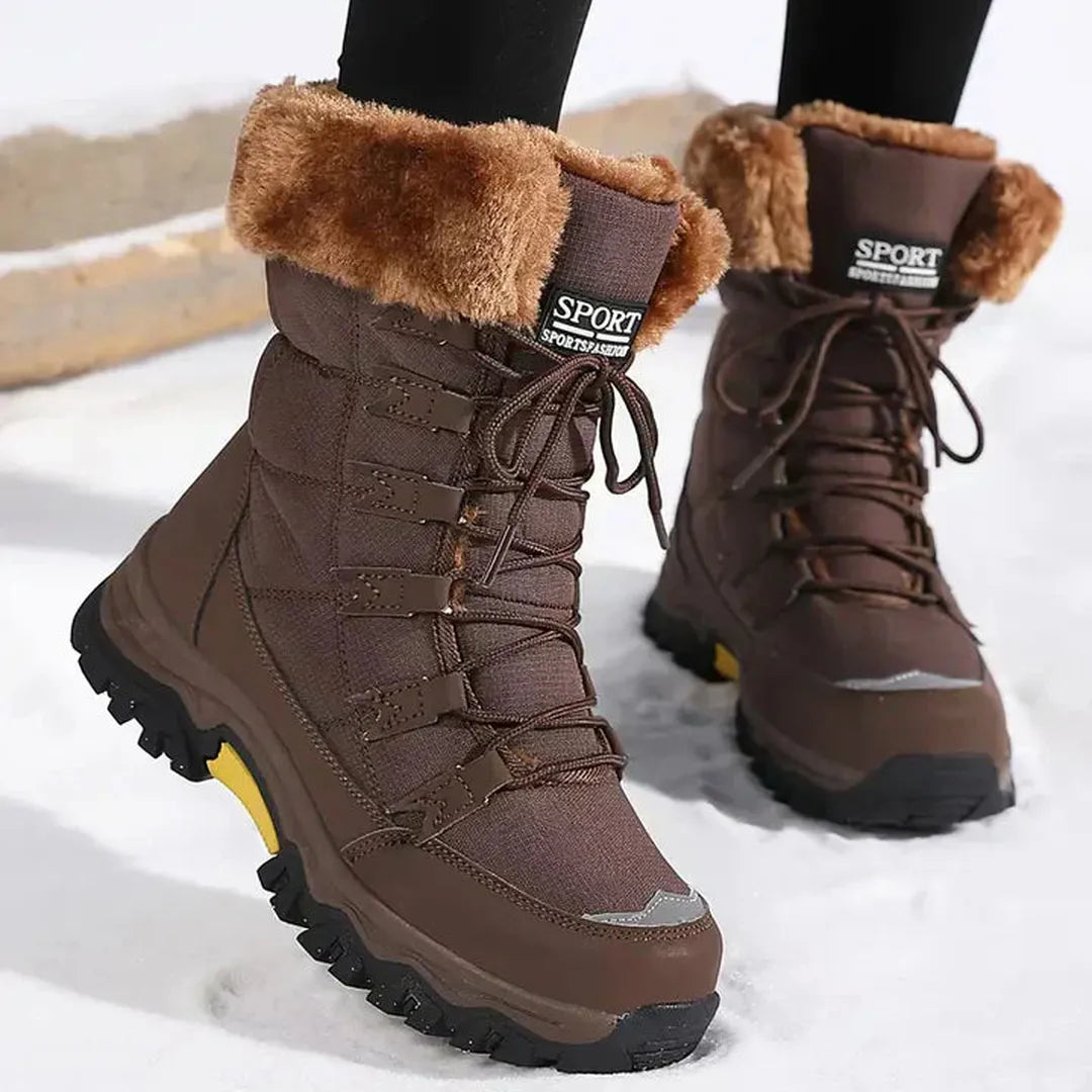 Damskie Ocieplane Zimowe Buty | Detal Z Futerkiem