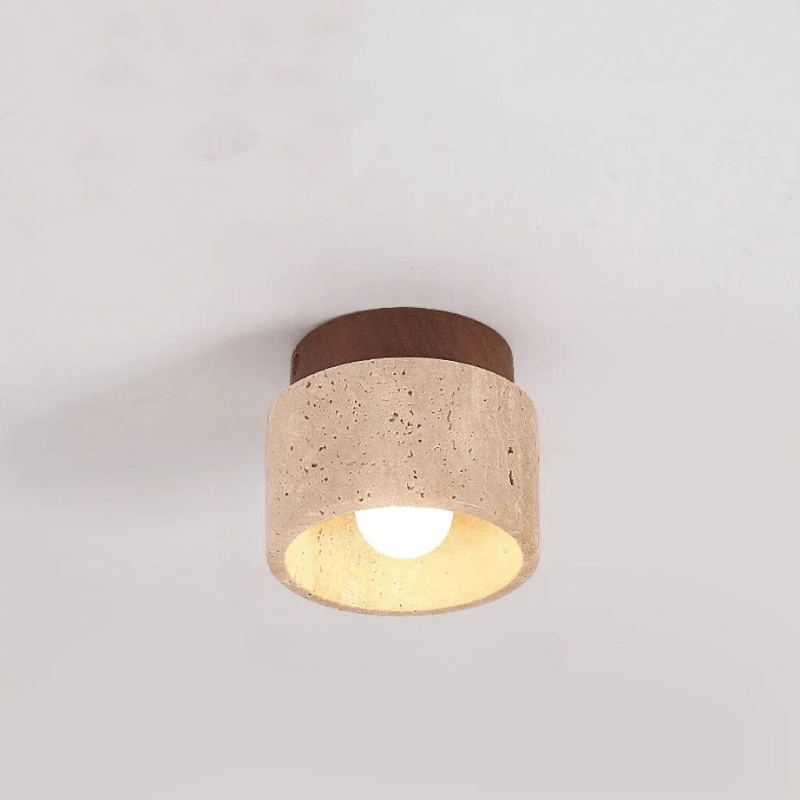 Dekoracyjna lampa sufitowa LED do klatki schodowej i przedpokoju – naturalny wzór trawertynu