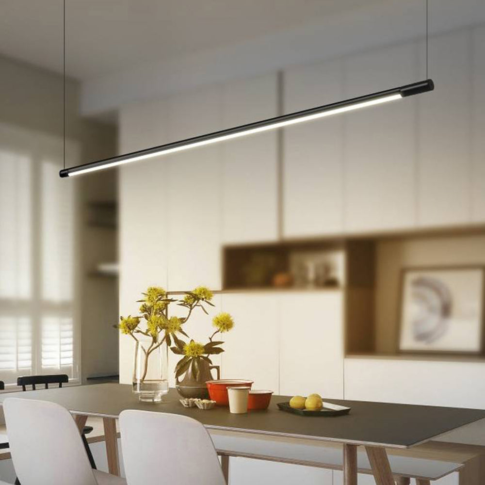 Długa smukła półprzezroczysta lampa sufitowa LED
