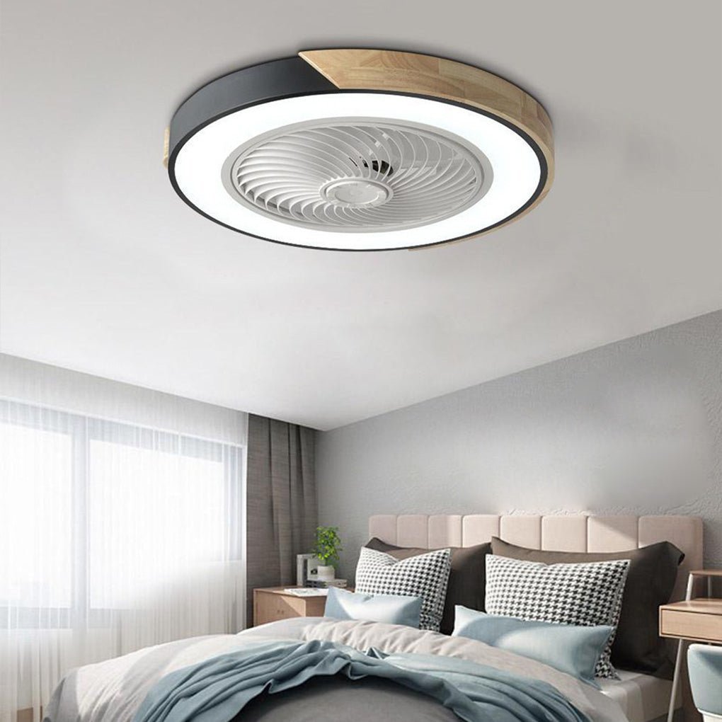 Elegancka lampa sufitowa LED z wentylatorem