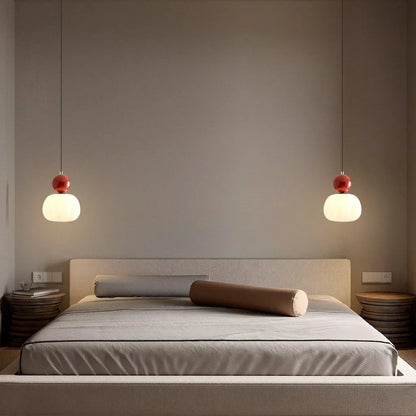 Elegancka Lampa Wisząca w Stylu Art Deco Kremowy Klosz Sufitowy