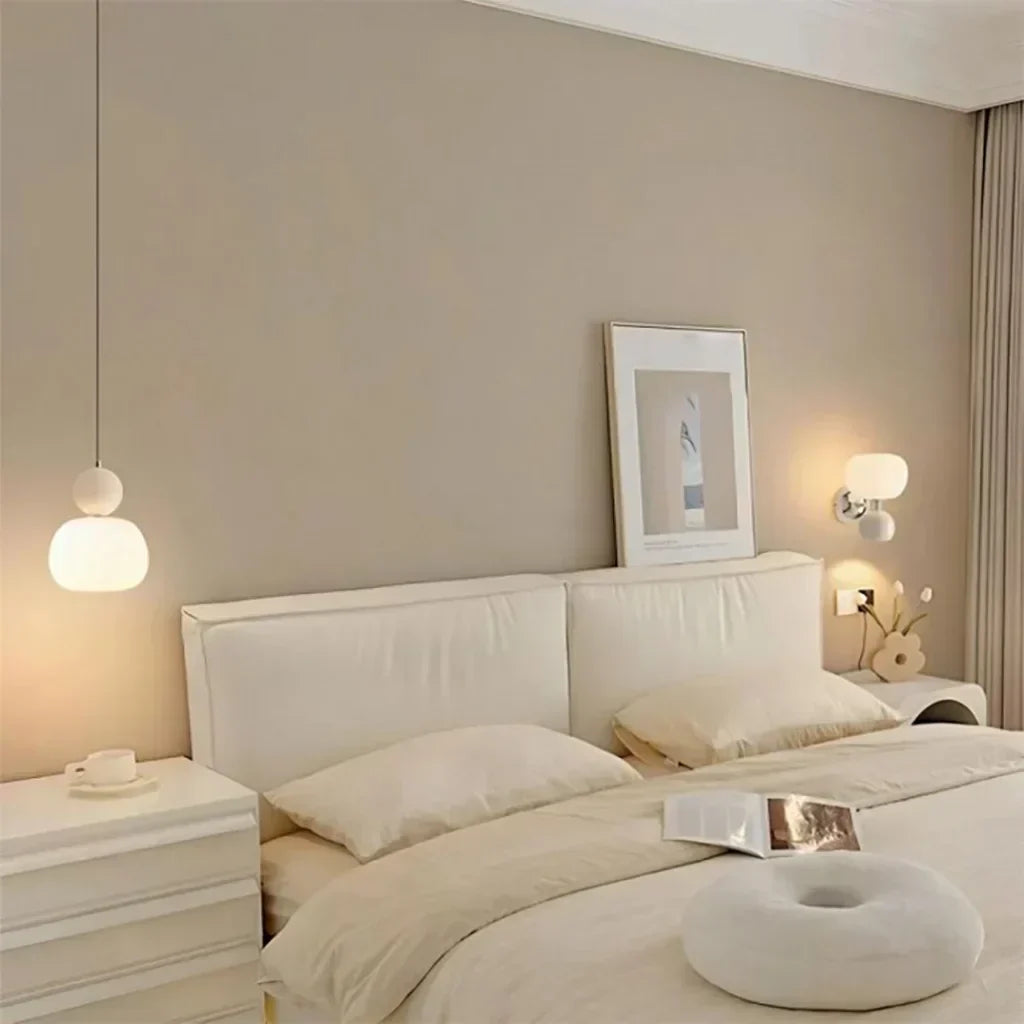Elegancka Lampa Wisząca w Stylu Art Deco Kremowy Klosz Sufitowy