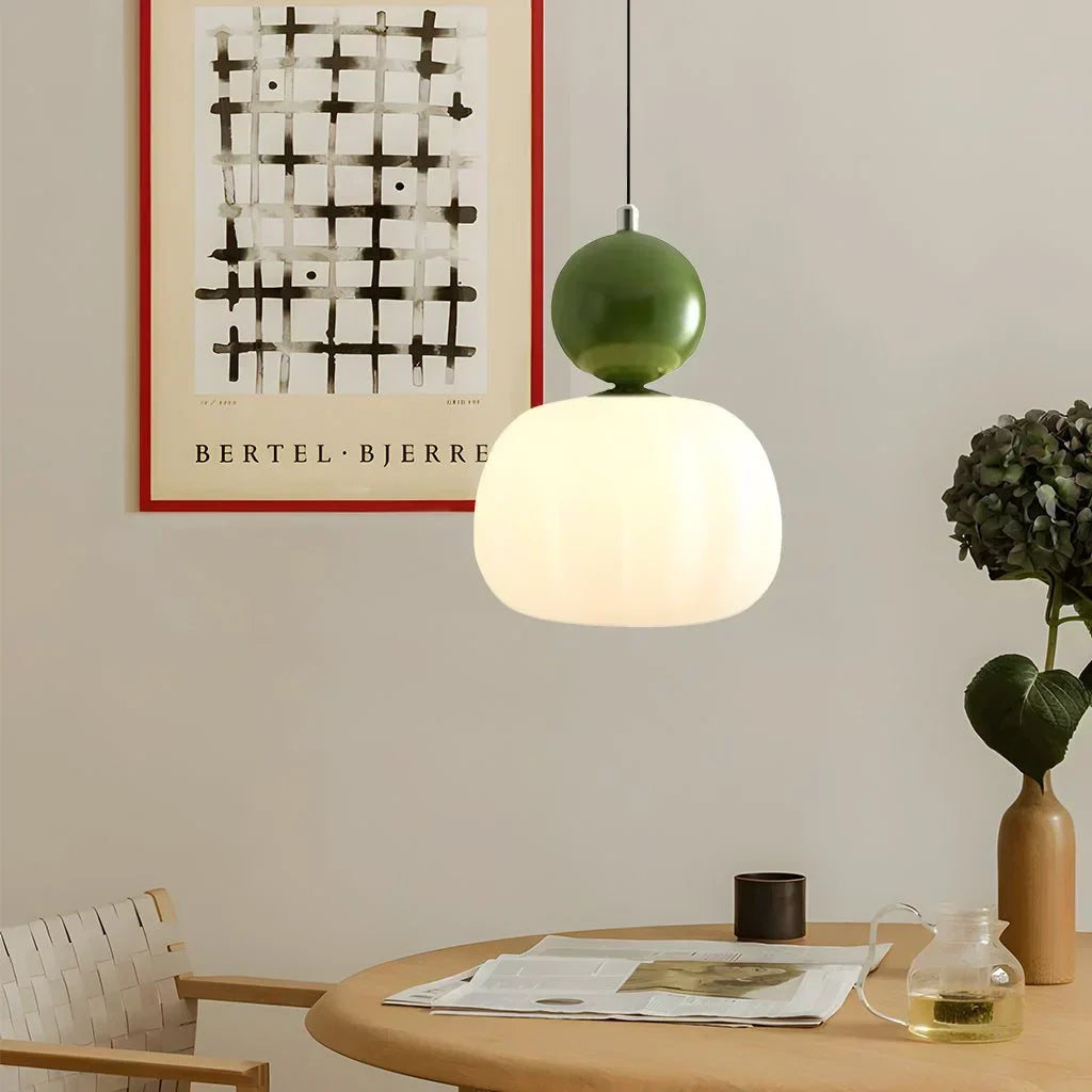 Elegancka Lampa Wisząca w Stylu Art Deco Kremowy Klosz Sufitowy