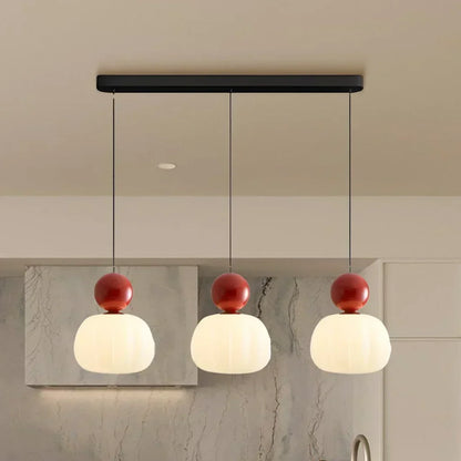 Elegancka Lampa Wisząca w Stylu Art Deco Kremowy Klosz Sufitowy