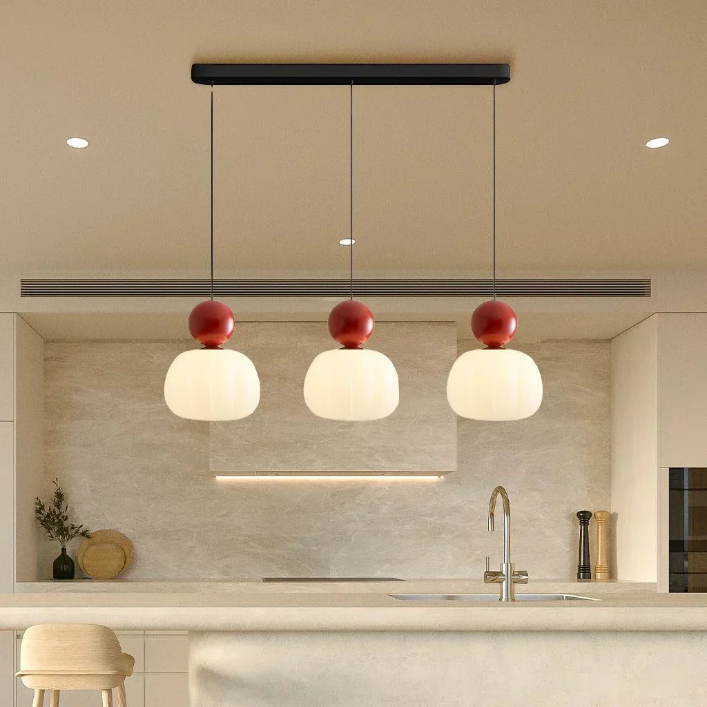Elegancka Lampa Wisząca w Stylu Art Deco Kremowy Klosz Sufitowy