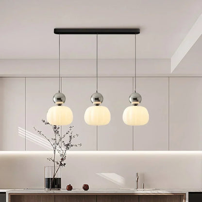 Elegancka Lampa Wisząca w Stylu Art Deco Kremowy Klosz Sufitowy
