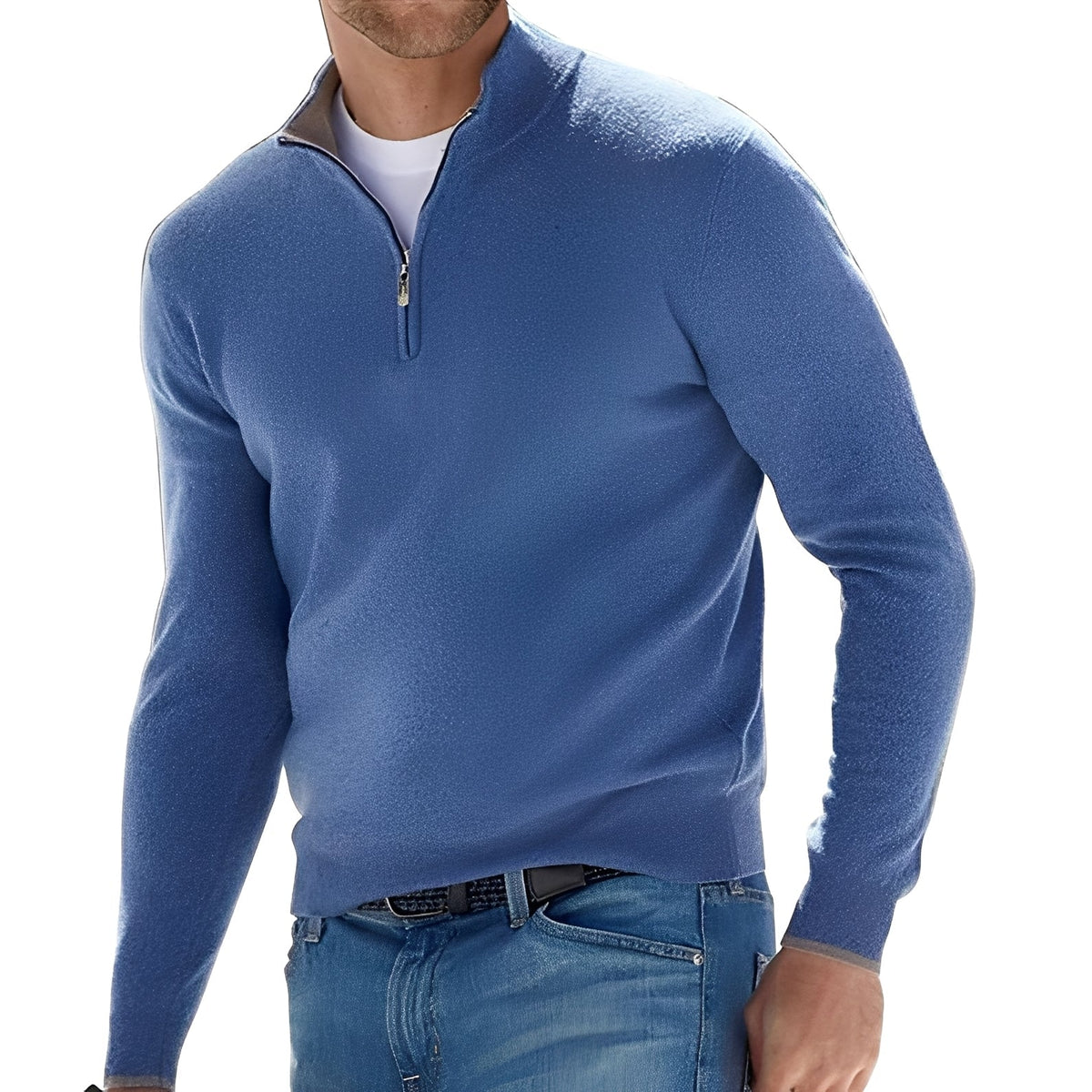 Elegancki Sweter Męski z Zamkiem – Styl i Komfort na Co Dzień