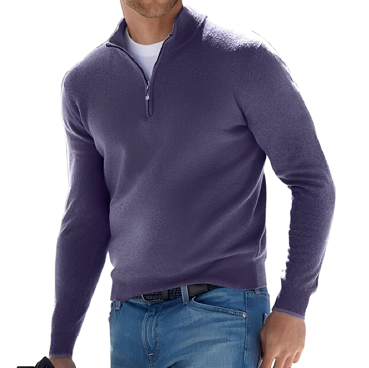 Elegancki Sweter Męski z Zamkiem – Styl i Komfort na Co Dzień