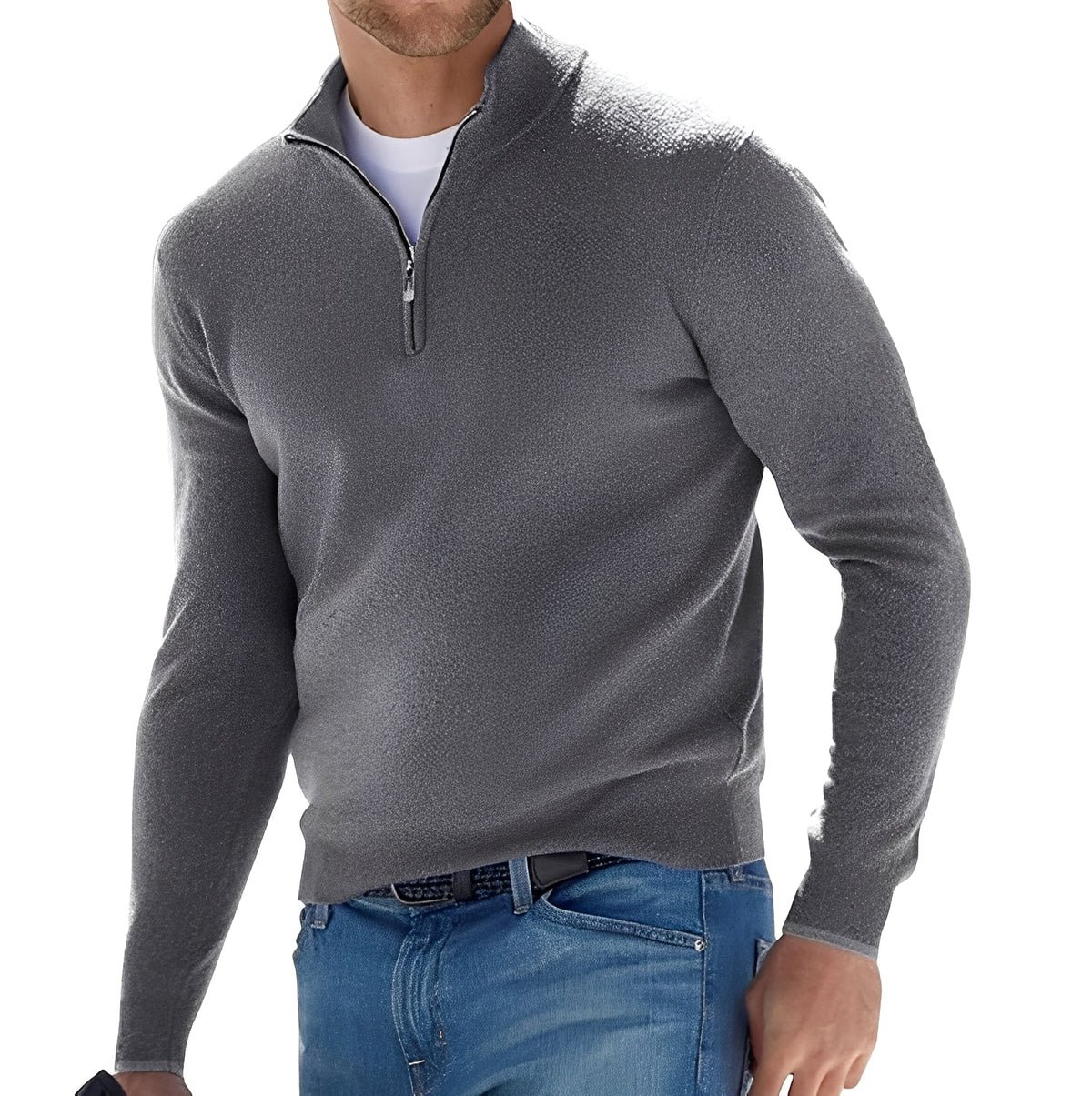 Elegancki Sweter Męski z Zamkiem – Styl i Komfort na Co Dzień