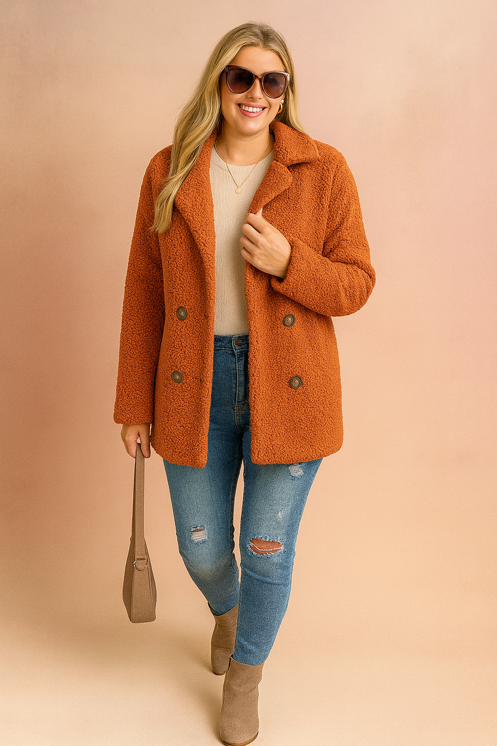 Eloria | Stylowy Damski Płaszcz Teddy