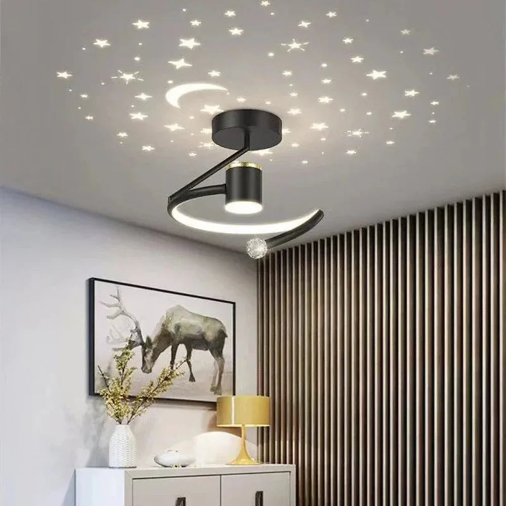 Eteryczna lampa sufitowa LED z funkcją ściemniania - Imitująca rozgwieżdżone niebo
