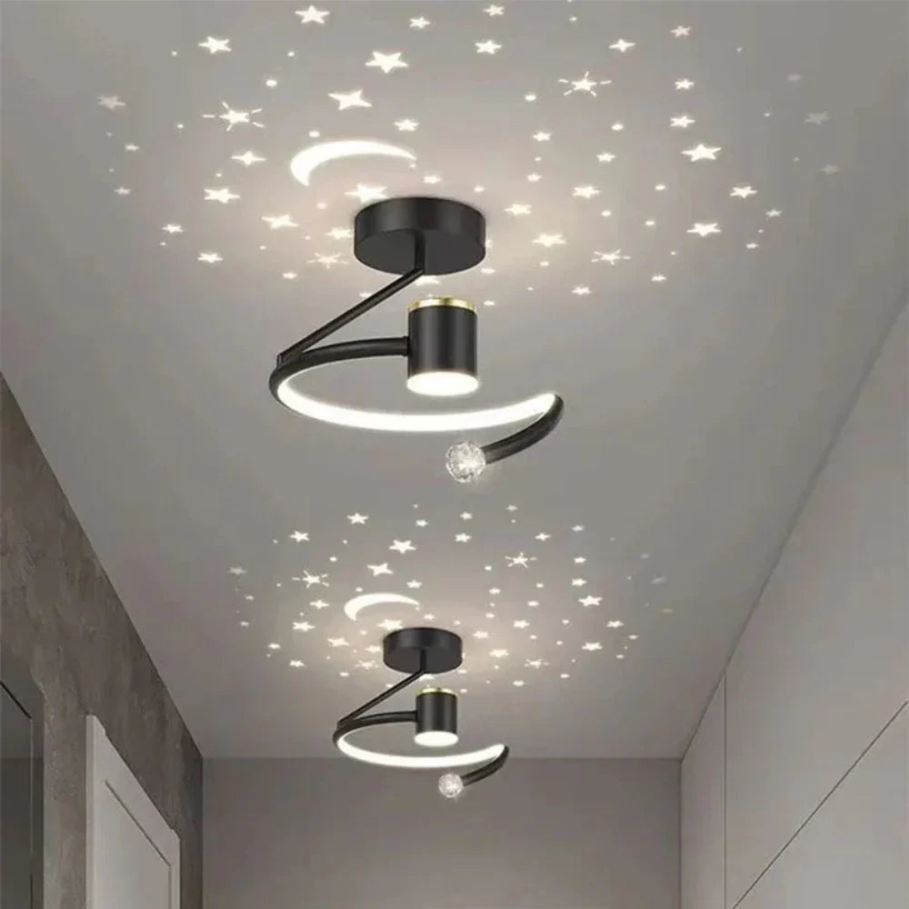 Eteryczna lampa sufitowa LED z funkcją ściemniania - Imitująca rozgwieżdżone niebo