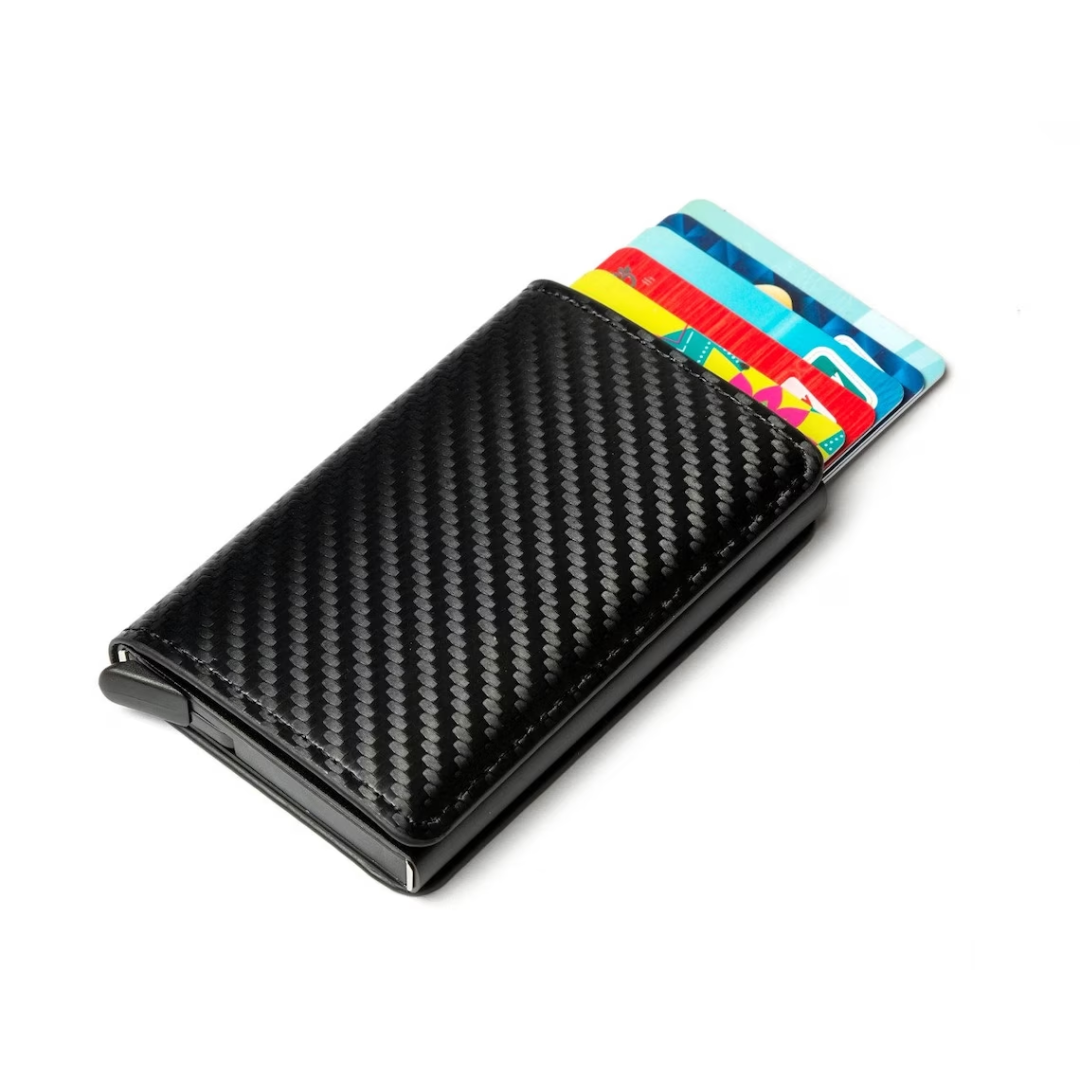 Etui na karty aluminiowe - ochrona RFID, klip na banknoty
