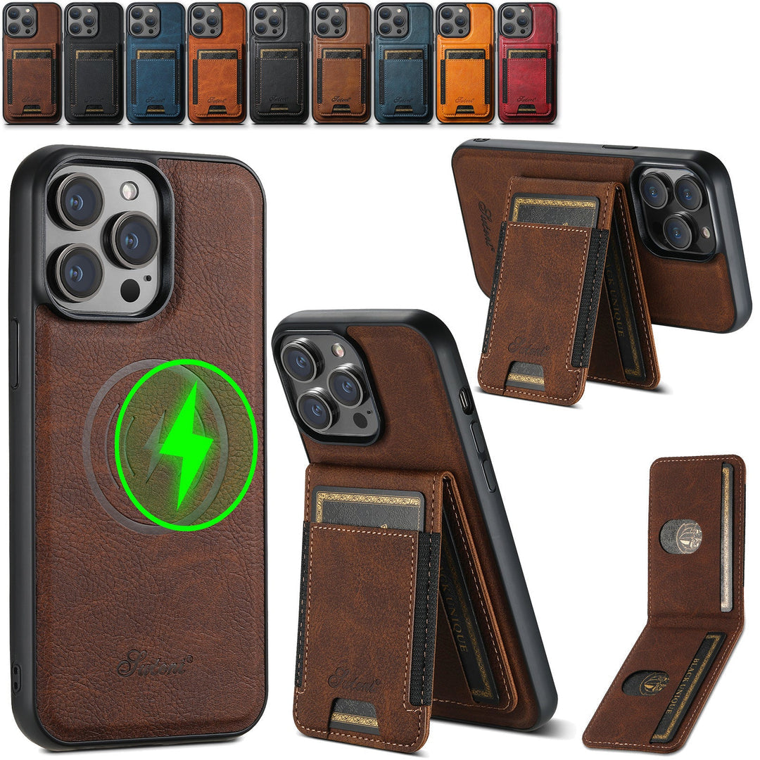 Etui na telefon skórzane z kieszonką