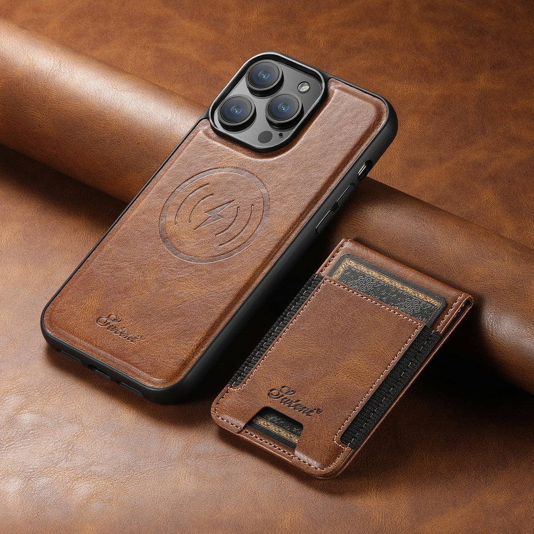 Etui na telefon skórzane z kieszonką