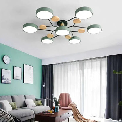 Funkcjonalna Lampa Sufitowa LED - Skandynawska Okrągła Konstrukcja