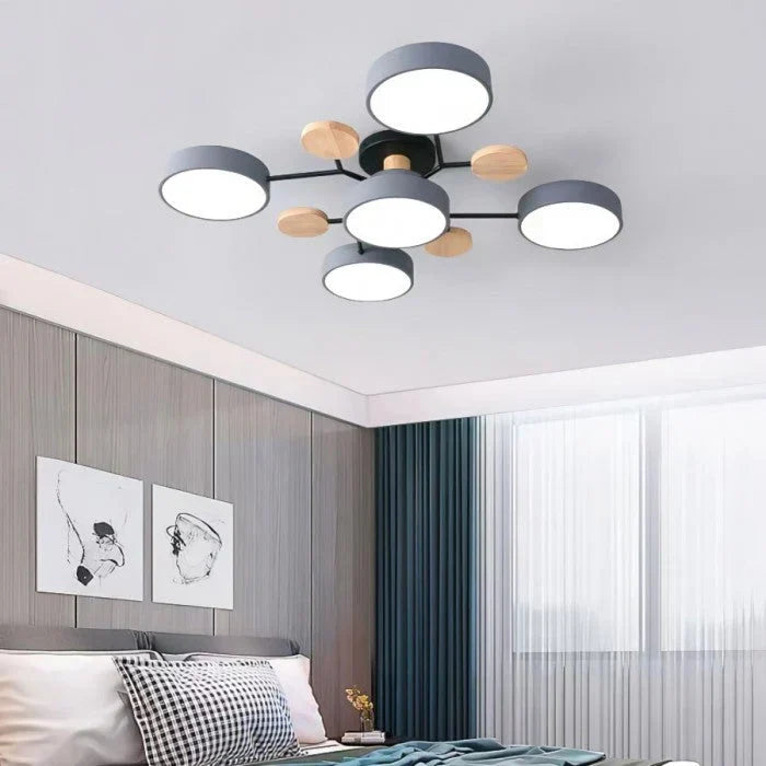 Funkcjonalna Lampa Sufitowa LED - Skandynawska Okrągła Konstrukcja