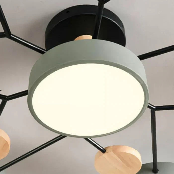 Funkcjonalna Lampa Sufitowa LED - Skandynawska Okrągła Konstrukcja