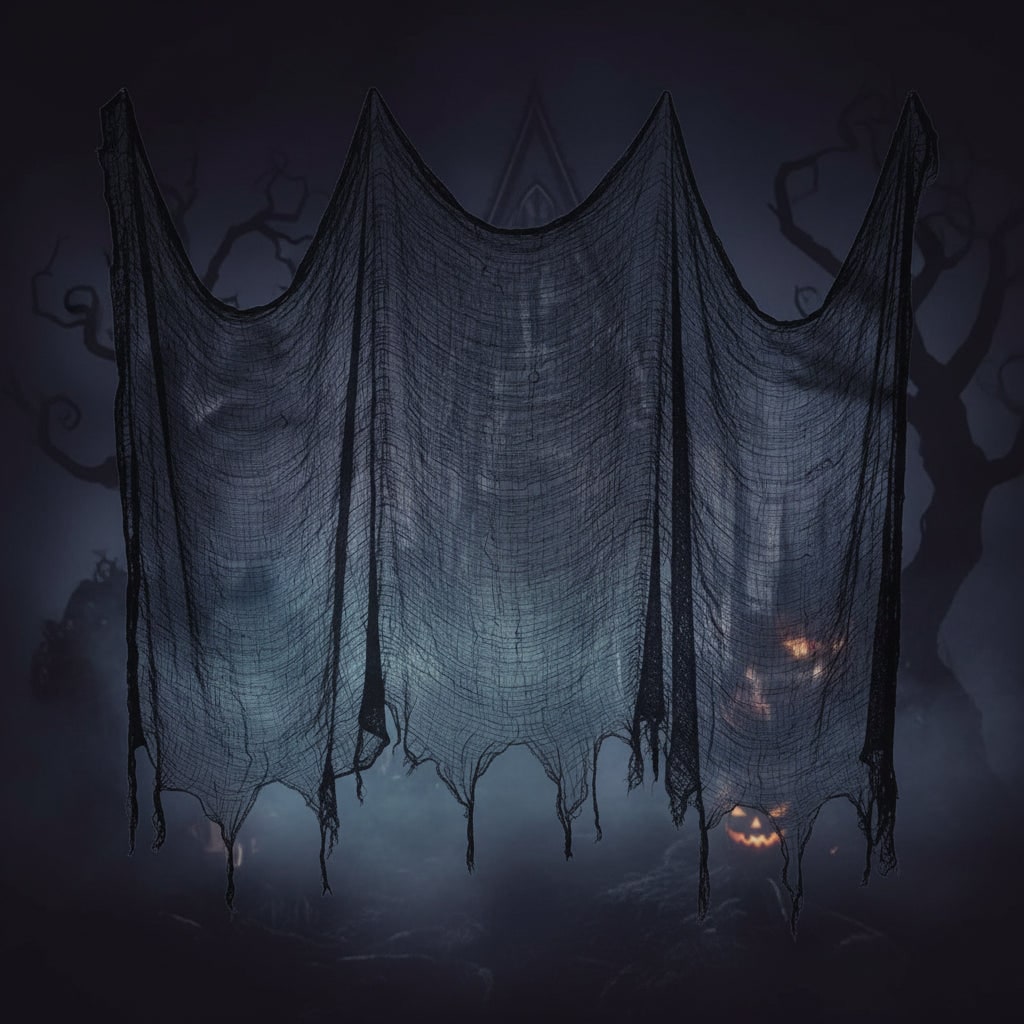 Halloween Czarna Gaza Dekoracyjna Pajęczyna do Dekoracji Wnętrz i Ogrodu