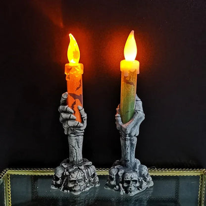 Halloween Dekoracja świeczka LED Szkielet z Czaszkami Straszna Dekoracyjna świeca na Imprezę i Ogród