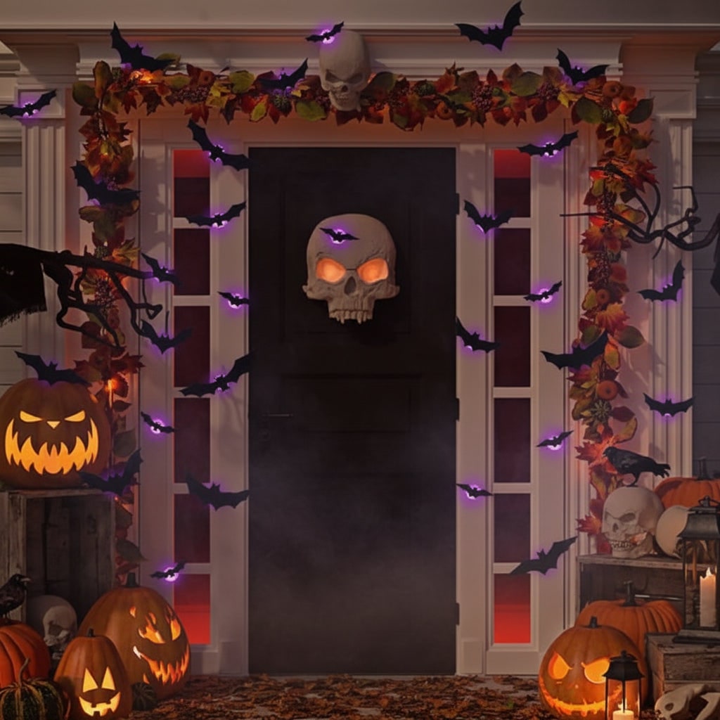 Halloween Dekoracje 3D Nietoperze na ścianę z Podświetleniem LED do Domu i Ogrodu