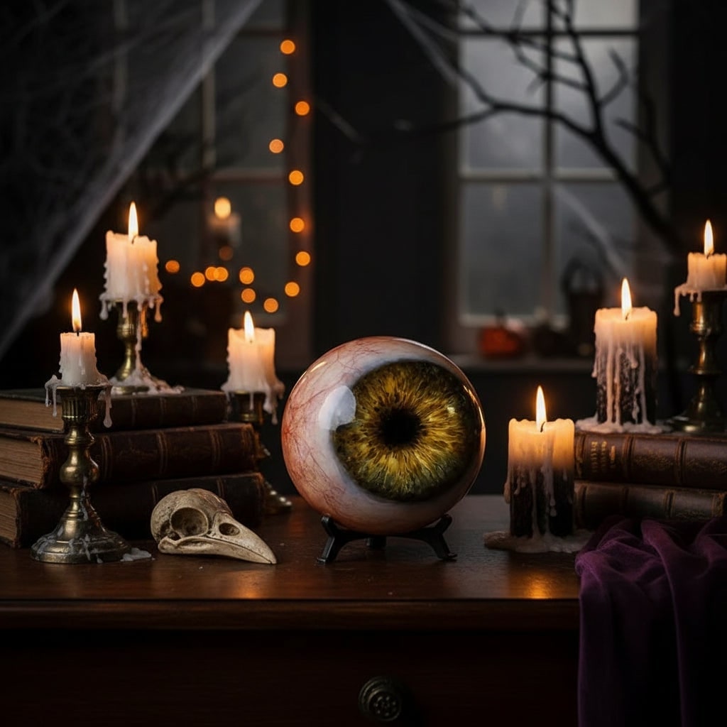 Halloween Dekoracje Domu Gałka Oczna na Stojaku Straszna Dekoracja