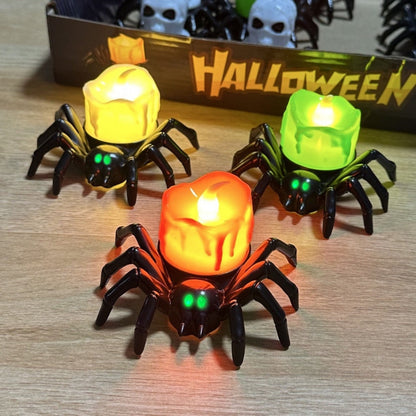 Halloween Dekoracje Domu świeczka LED Pająk ze świecącymi Oczami i Efektem Wosku