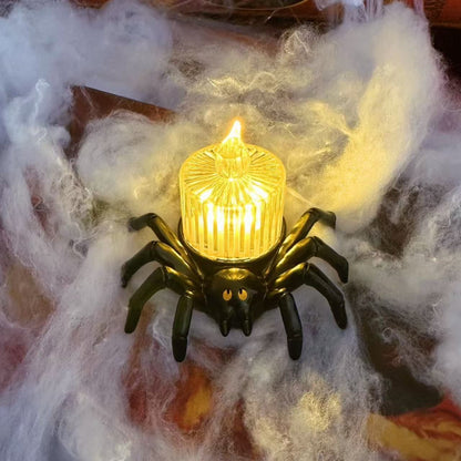 Halloween Dekoracje Domu świeczka LED Pająk ze świecącymi Oczami i Efektem Wosku