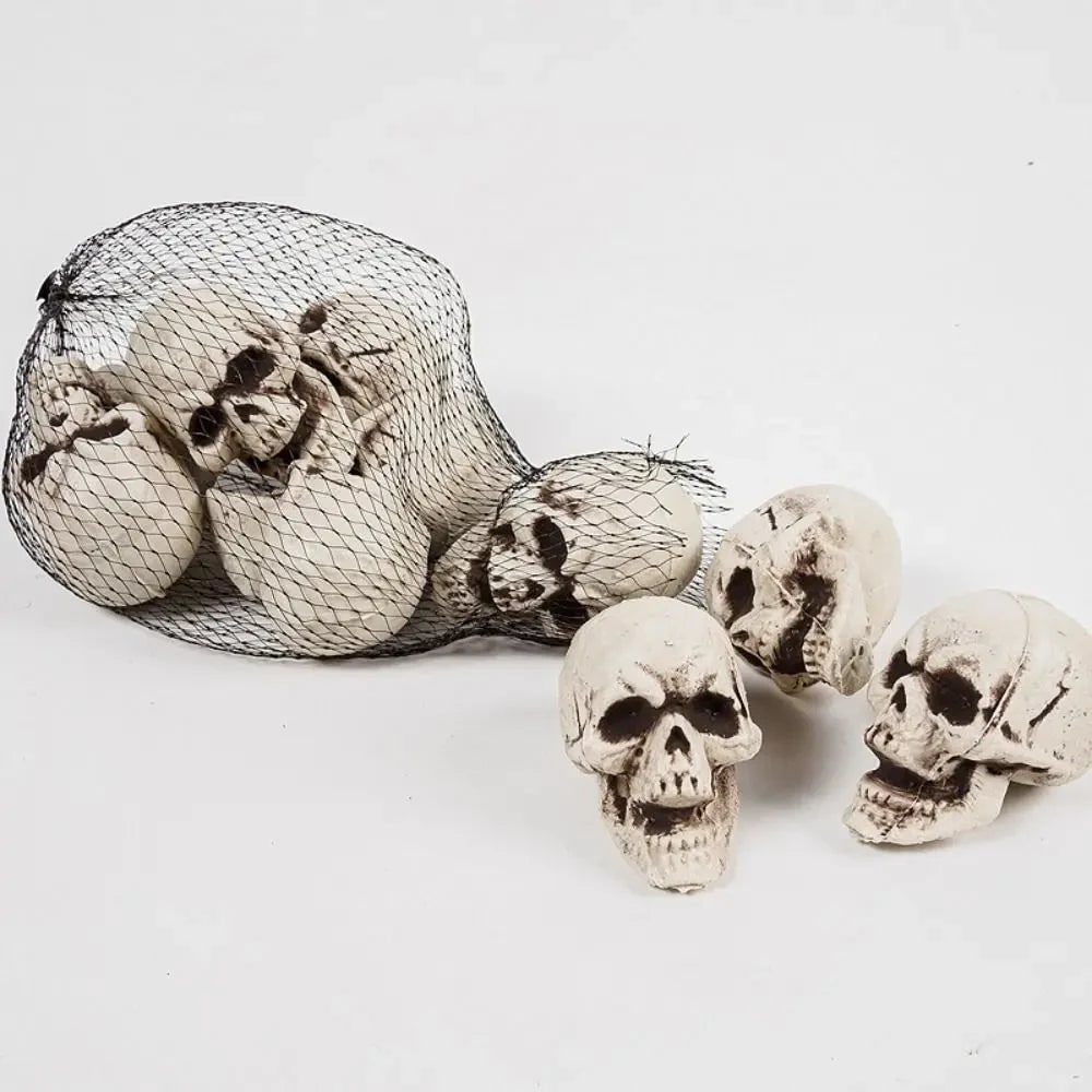 Halloween Dekoracje Domu Zestaw Mini Czaszek Plastikowych z Postarzanym Wykończeniem