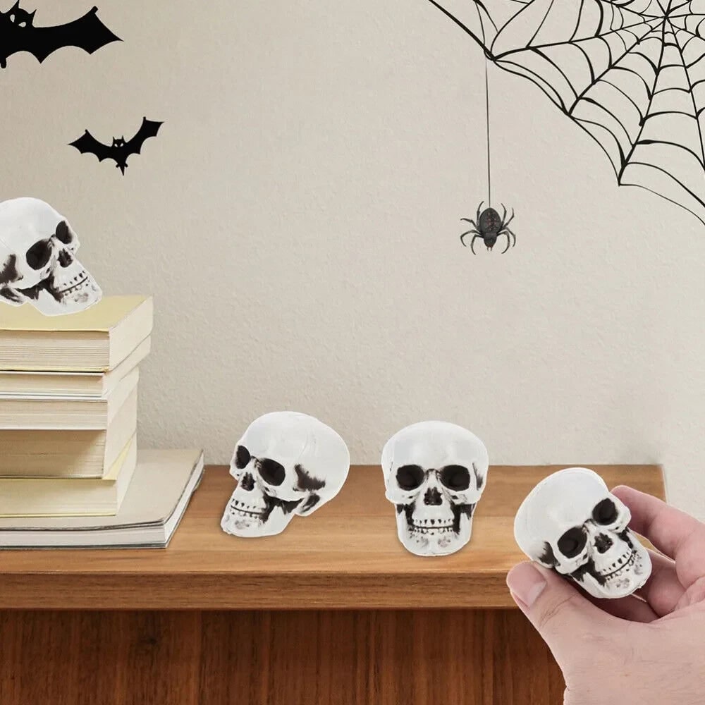 Halloween Dekoracje Domu Zestaw Mini Czaszek Plastikowych z Postarzanym Wykończeniem