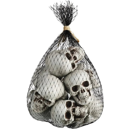 Halloween Dekoracje Domu Zestaw Mini Czaszek Plastikowych z Postarzanym Wykończeniem