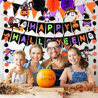 Halloween Dekoracje Wiszące Zestaw z Banerem i świderkami do Domu
