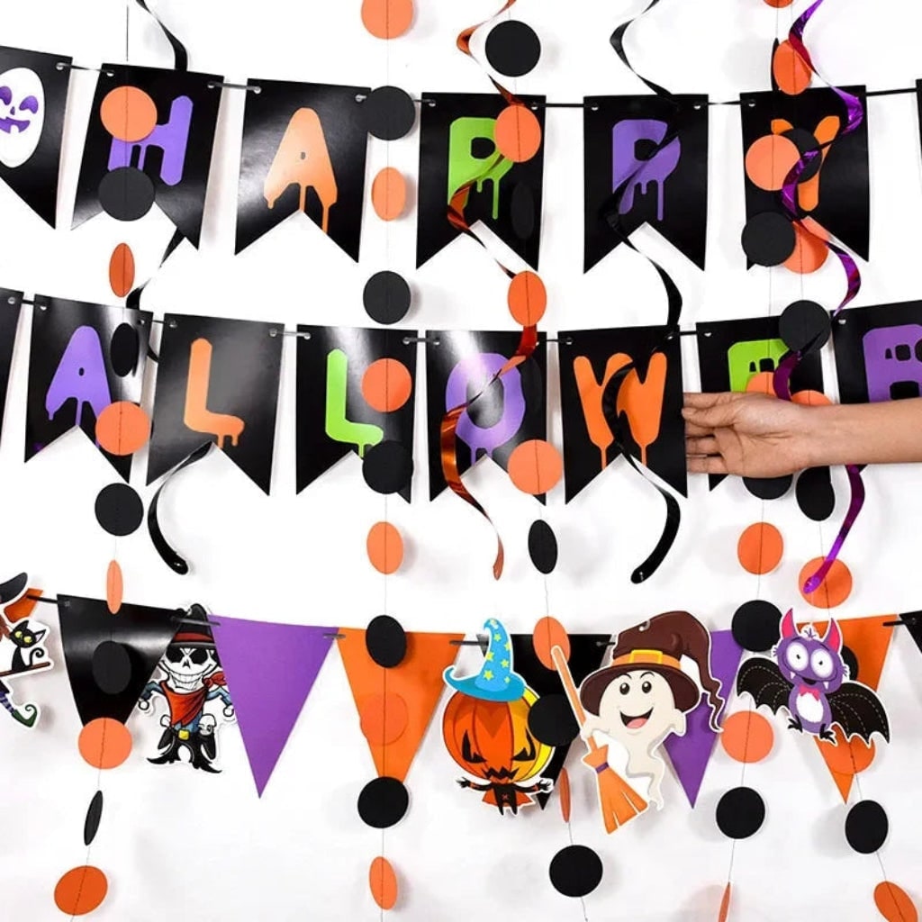 Halloween Dekoracje Wiszące Zestaw z Banerem i świderkami do Domu