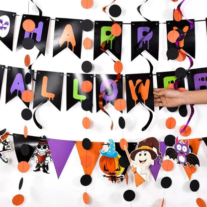 Halloween Dekoracje Wiszące Zestaw z Banerem i świderkami do Domu