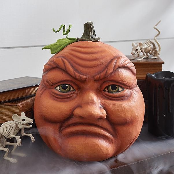 Halloween Dynia na Imprezę z Ekspresyjną Twarzą i Wzorami Dekoracyjna Figurka żywicy