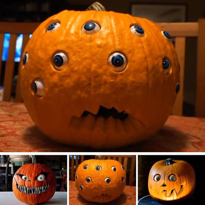 Halloween Dynia na Imprezę ze Straszną Animacją Ruchomych Oczu i Zębatymi Ustami Halloweenowa