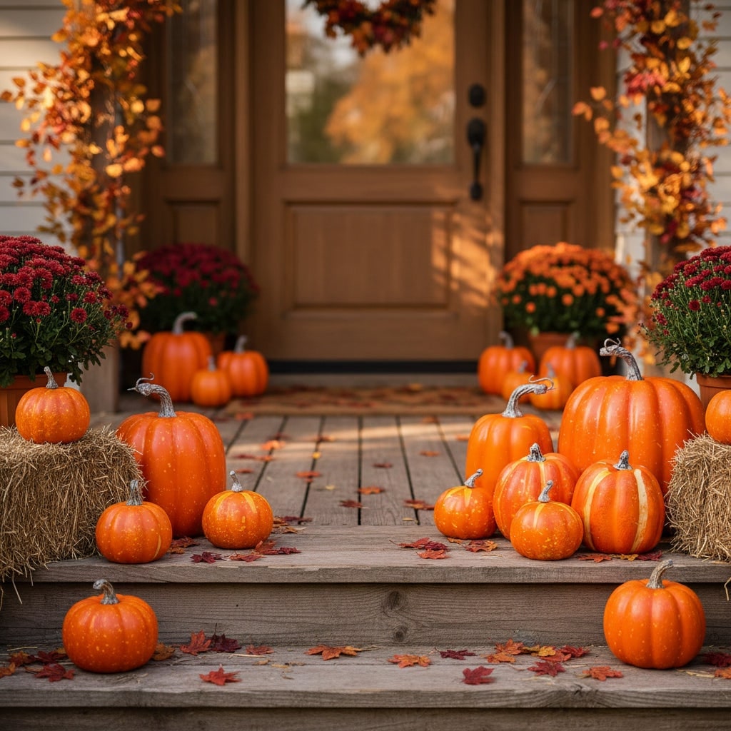 Halloween Dynie Ozdobne Sztuczne Zestaw 7 Sztuk Różne Rozmiary Jesienne Dekoracje Dekoracyjne
