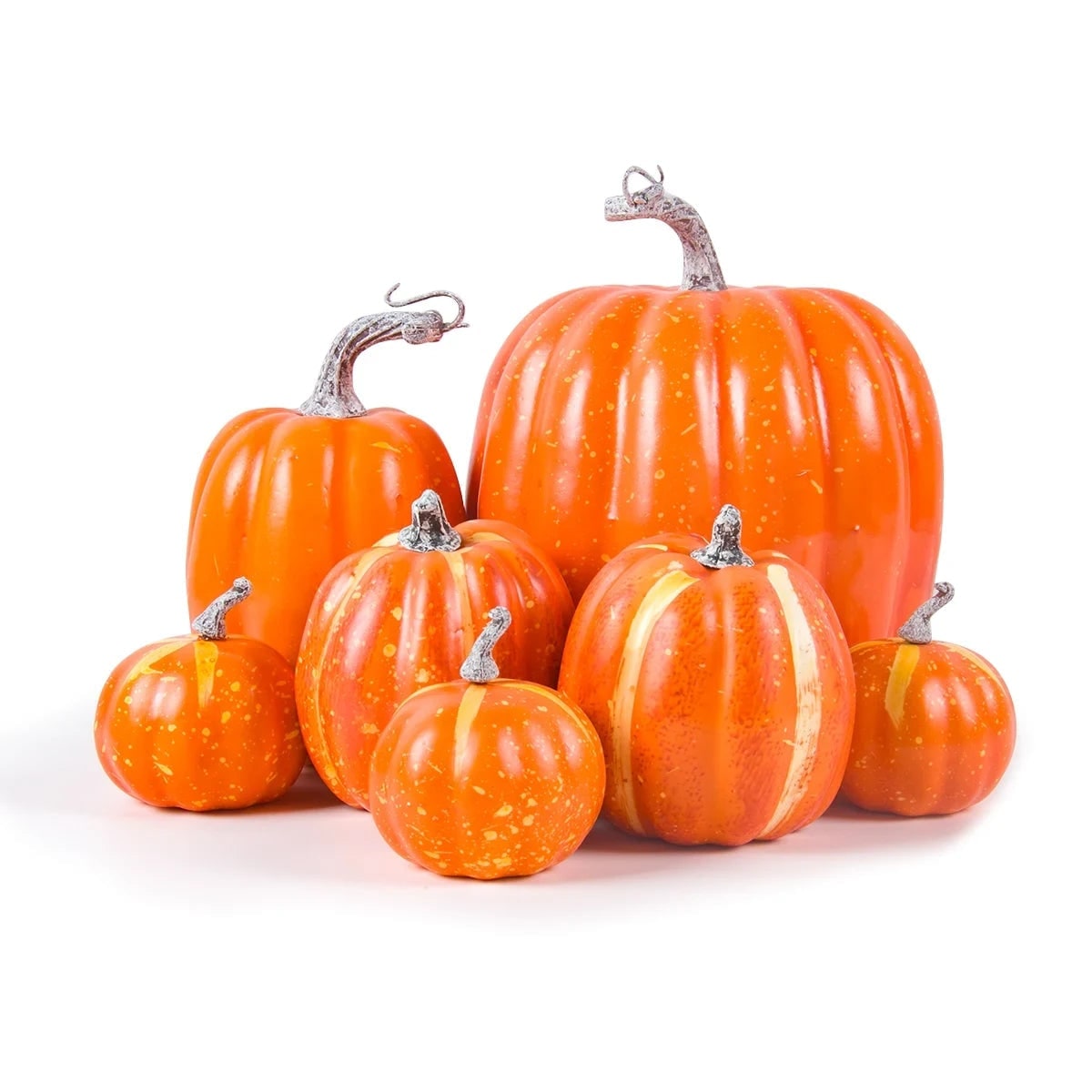Halloween Dynie Ozdobne Sztuczne Zestaw 7 Sztuk Różne Rozmiary Jesienne Dekoracje Dekoracyjne
