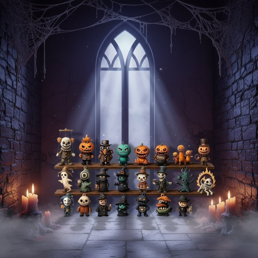 Halloween Kalendarz Adwentowy dla Dzieci z Zabawkami Figurkami Dyni Duch Szkielet