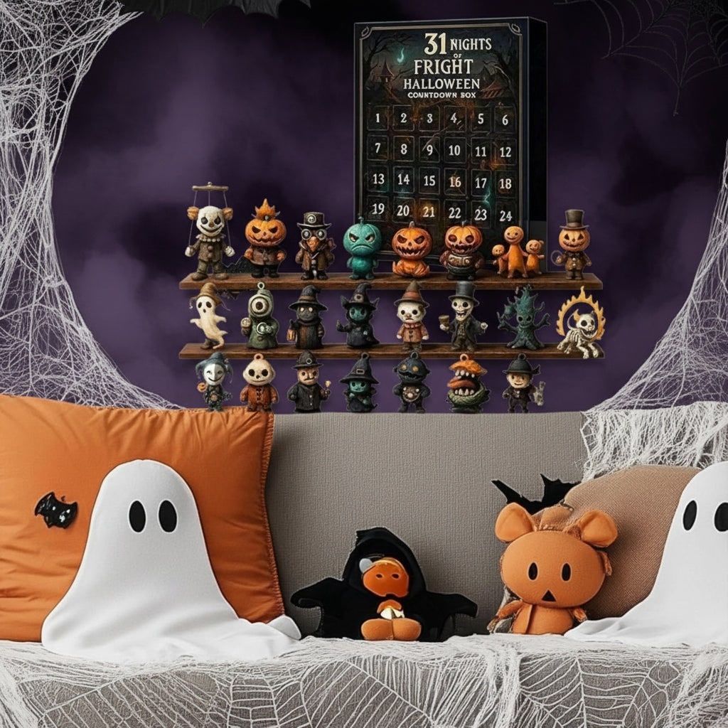 Halloween Kalendarz Adwentowy dla Dzieci z Zabawkami Figurkami Dyni Duch Szkielet