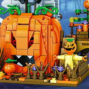 Halloween Klocki Konstrukcyjne Dekoracyjny Domek ze Straszną Dynią i Duchami do Domu dla Dzieci