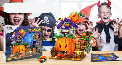 Halloween Klocki Konstrukcyjne Dekoracyjny Domek ze Straszną Dynią i Duchami do Domu dla Dzieci
