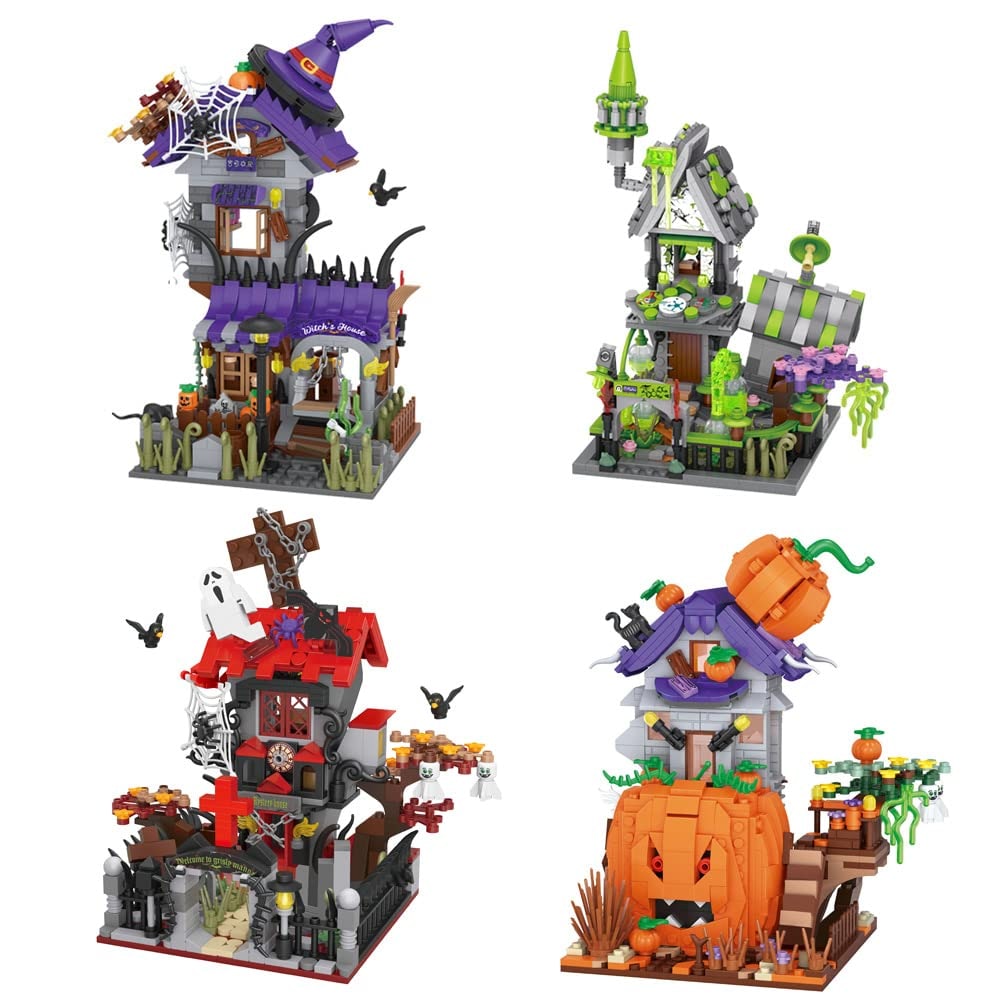 Halloween Klocki Konstrukcyjne Dekoracyjny Domek ze Straszną Dynią i Duchami do Domu dla Dzieci