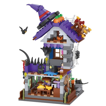 Halloween Klocki Konstrukcyjne Dekoracyjny Domek ze Straszną Dynią i Duchami do Domu dla Dzieci