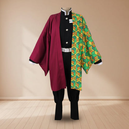 Halloween Kostium Cosplay Anime Demon Kimono z Peleryną i Perką